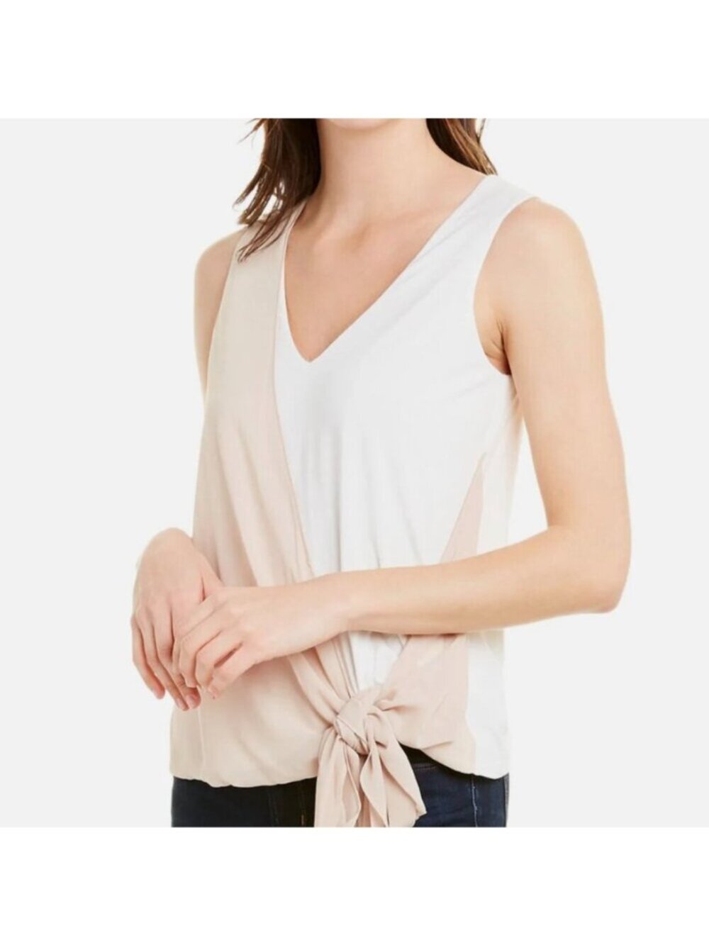 NWT Bailey 44 Side Tie Top Draped V Neck XL Neutral Quiet Luxury Fairy Chic - Picture 15 of 15